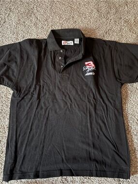 Black Embroidered Racing Logo Polo Shirt